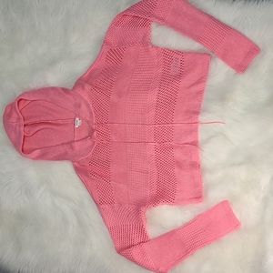 Garage Knit Hoodie Cropped Sweater